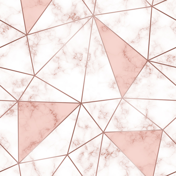 Papel De Parede Adesivo Triangulos Rosé E Rosa Bebê Sala 18m