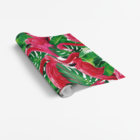 Papel De Parede Adesivo Tropical Flamingo Folhas Verdes 2,5mx