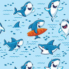 Papel De Parede Adesivo - Tubarão - Surf - Infantil - 191ppi