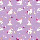 Papel De Parede Adesivo Unicórnio Com Arco-íris Lavanda 15m