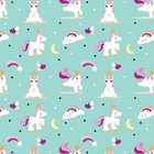 Papel De Parede Adesivo Unicórnio Com Arco-íris Verde 15m