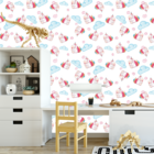 Papel De Parede Adesivo Unicórnio Com Sorvete Decor Bebê 9m