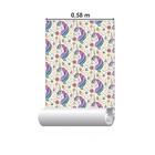 Papel De Parede Adesivo Unicórnio Rosa N03014 0,48x2,5m