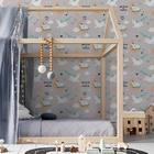 Papel De Parede Adesivo Unicórnios Estrelas N05052