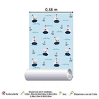 Papel De Parede Adesivo Urso Marinheiro Azul 2424