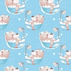 Papel De Parede Adesivo Urso Na Banheira Quarto Bebê 6m