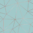 Papel De Parede Adesivo Verde-água Geométrico Fio Rosé 12m