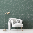 Papel De Parede Adesivo Verde-água Geométrico Vinilico 18m