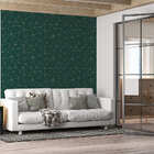 Papel De Parede Adesivo Verde E Dourado Geométrico 2,80m