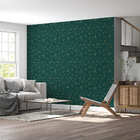 Papel De Parede Adesivo Verde E Dourado Geométrico 2,80m