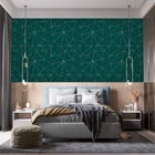 Papel De Parede Adesivo Verde-mar Triangular Rosé Sala 3m
