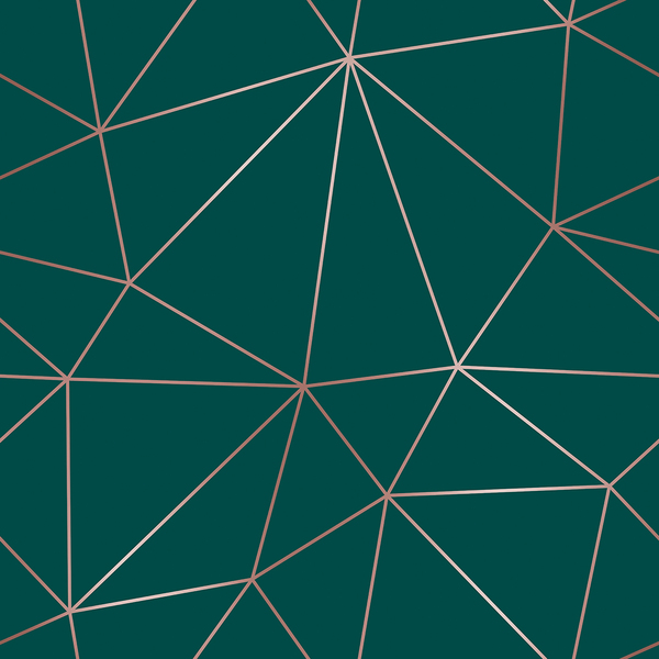 Papel De Parede Adesivo Verde-mar Triangular Rosé Sala 6m