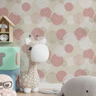 Papel De Parede Adesivo Vinílico Abstrato Folhas Rosas - 60x3