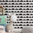 Papel De Parede Adesivo Vinílico Abstrato Montanhas Preta -60