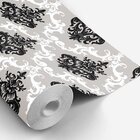 Papel De Parede Adesivo Vinílico Autocolante Arabesco Cinza D