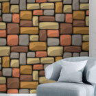 Papel De Parede Adesivo Vinílico Concreto Pedras Coloridas 60