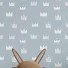 Papel De Parede Adesivo Vinílico Infantil Coroas Azuis 60x300