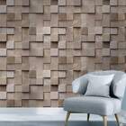 Papel De Parede Adesivo Vinílico Textura De Madeira Tocos 60x