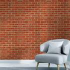 Papel De Parede Adesivo Vinílico Tijolinhos Vermelhos 16 60x3