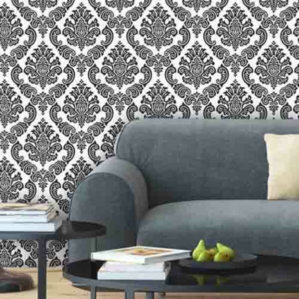 Papel De Parede Adesivo Vintage Branco E Preto 3