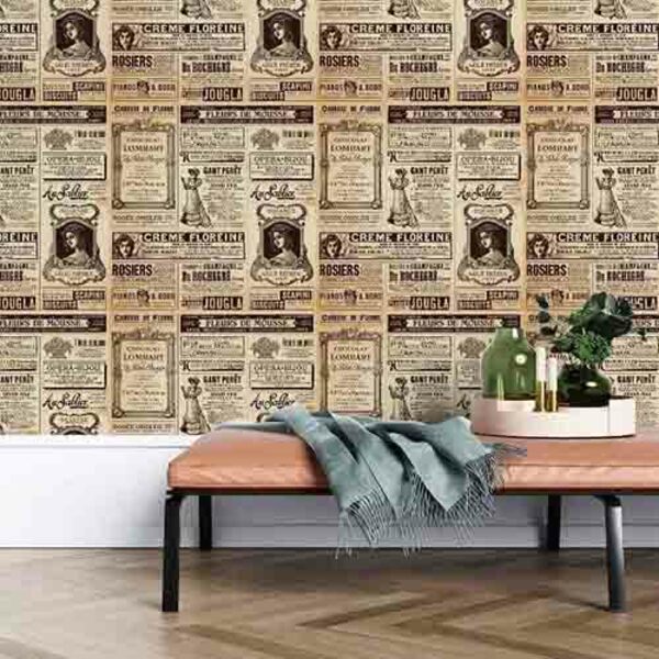 Papel De Parede Adesivo Vintage Jornal 54523