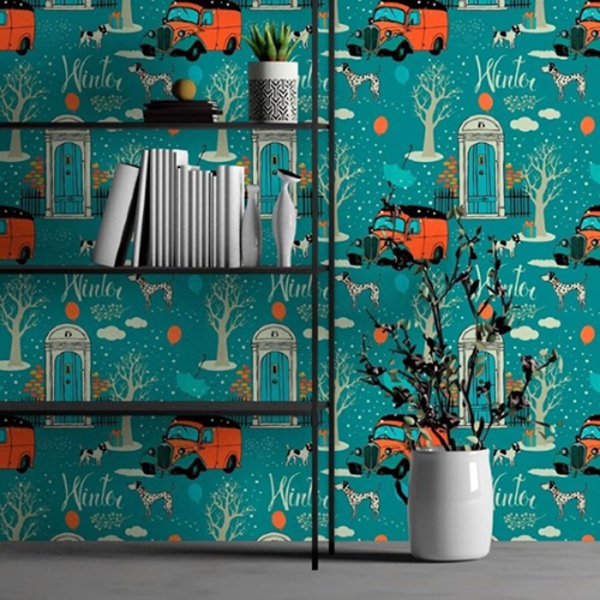 Papel De Parede Adesivo Vintage N013098