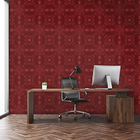 Papel De Parede Adesivo Vintage Vermelho 16