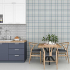 Papel De Parede Adesivo Xadrez Azul E Nude N06038