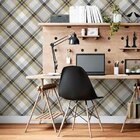 Papel De Parede Adesivo Xadrez Bege N06227