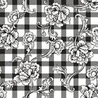 Papel De Parede Adesivo Xadrez Com Flores N06042