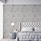 Papel De Parede Adesivo Zara Cinza E Marrom 3,00m