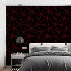 Papel De Parede Adesivo Zara Preto E Vermelho 1,00m