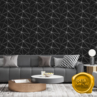 Papel De Parede Adesivo Zara Preto Prateado  Personalizado