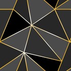 Papel De Parede Adesivo Zara Tons De Preto E Dourado - 3,0m