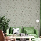 Papel De Parede Adesivo Zara Verde Acinzentado E Marrom 3,30m