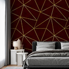 Papel De Parede Adesivo Zara Vermelho Dark E Dourado - 3,0m