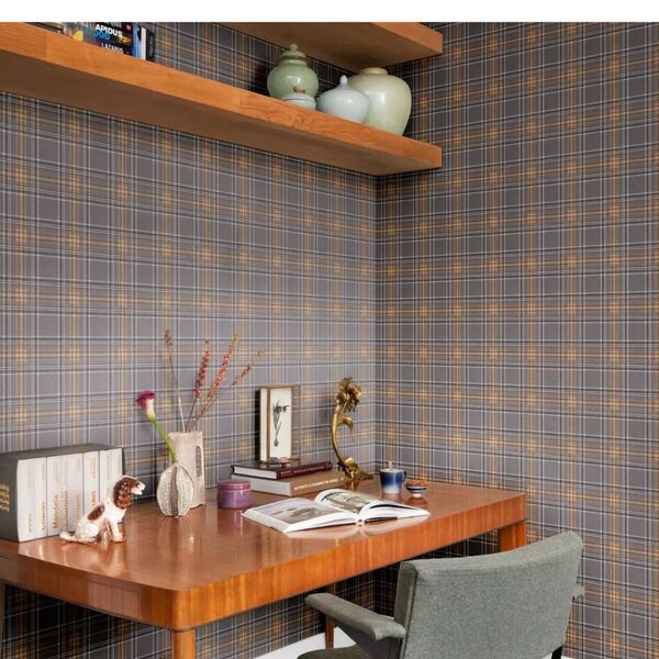 Papel De Parede African  Iii Aspecto Têxtil Cinza 537451