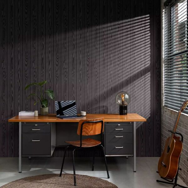 Papel De Parede African  Iii Madeira Preto 499544