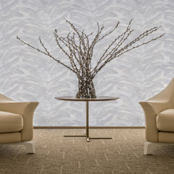 Papel De Parede Alto Relevo Folhas Floral Texturizado - Pp315