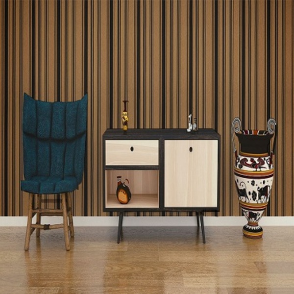 Papel De Parede Alto Relevo Listrado Texturizado - Pp272 5,3m