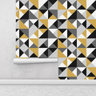 Papel De Parede Amarelo Geometrico