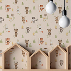 Papel De Parede Animais Fofinhos Aquarela Colorida Decorada B