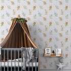 Papel De Parede Animais Infantil Aquarela Branca Safari Vinil