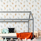 Papel De Parede Animais Infantil Aquarela Branca Safari Vinil