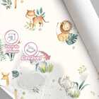 Papel De Parede Animais Safari Infantil Aquarela Branca Decor