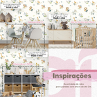 Papel De Parede Animais Safari Infantil Aquarela Branca Decor