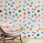 Papel De Parede Animal Print Dogs Patas E Ossinhos-60x300cm