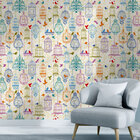 Papel De Parede Animal Print Gaiolas Coloridas-60x300cm