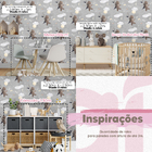 Papel De Parede Aquarela Cinza Urso Bebê Lua Estrelaas Quarto