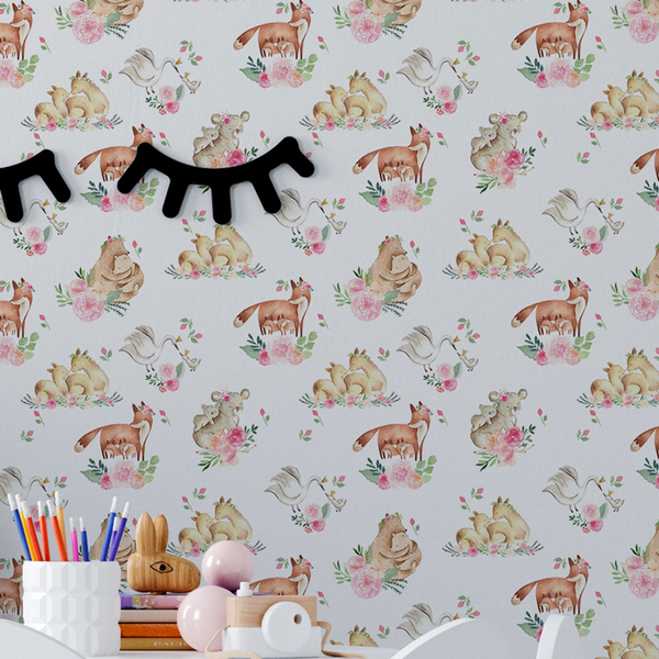 Papel De Parede Aquarela Floral Colorida Flores Primavera Qua